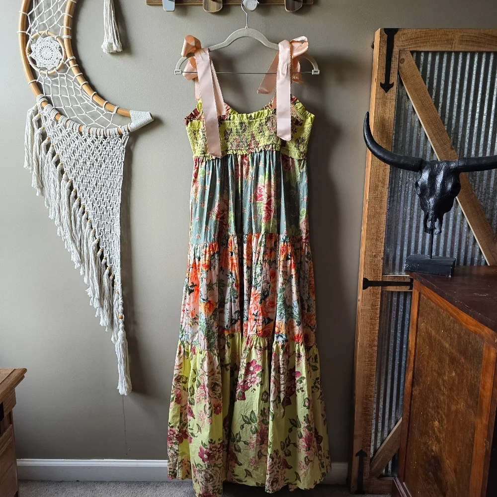 Free People Floral Maxi Dress - Yellow and Green - Picture 7 of 8
